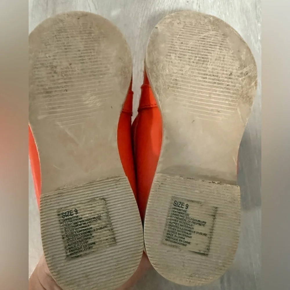 Janie‎ and Jack Orange Leather Tassel Loafer Shoes Kids Size 9